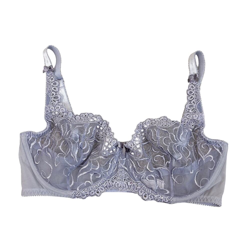 Vintage Y2K Victoria's Secret Unlined Underwire Lace Demi Bra Purple Size 36D